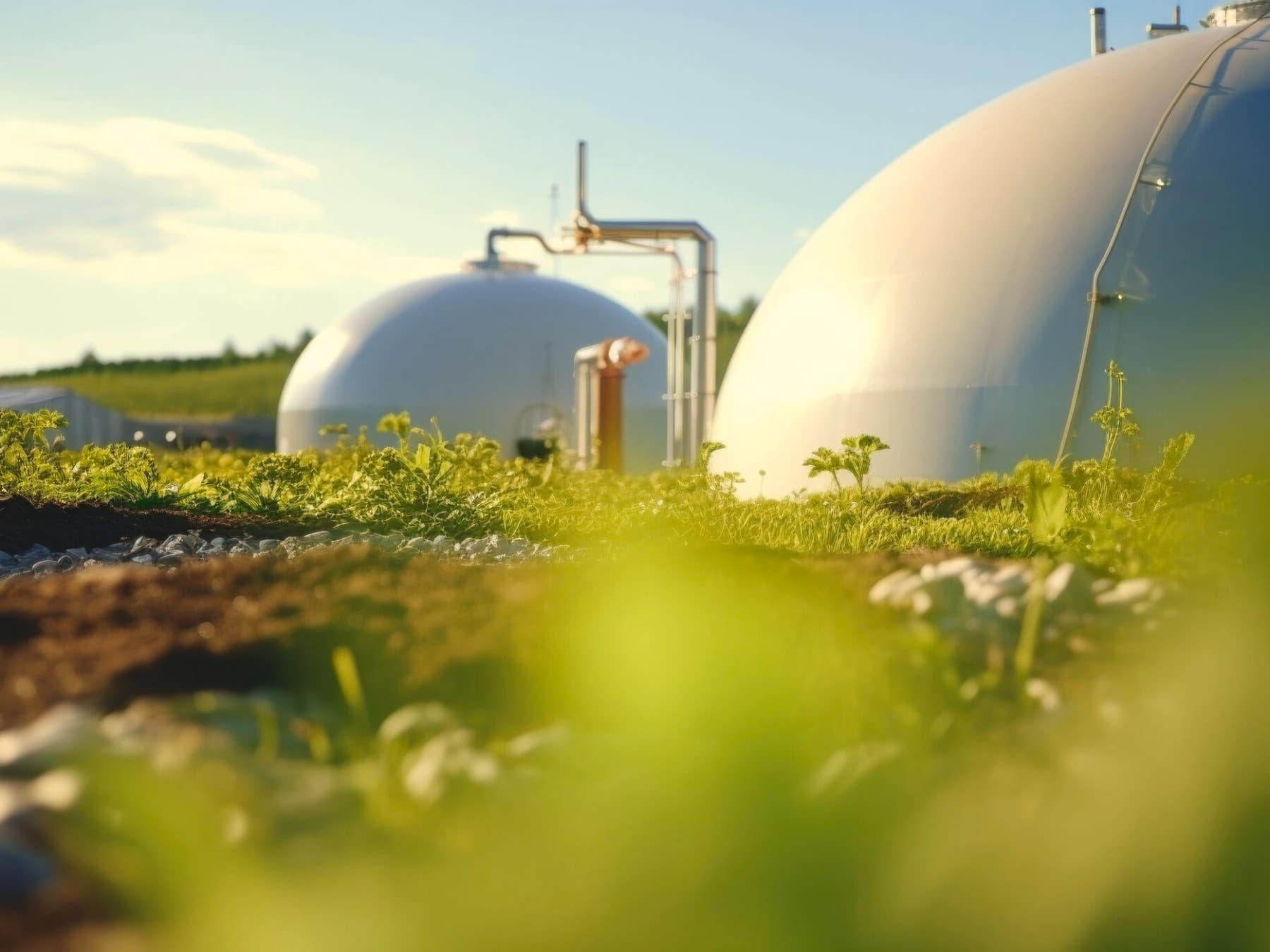 Udsiden af et biogasanlæg
