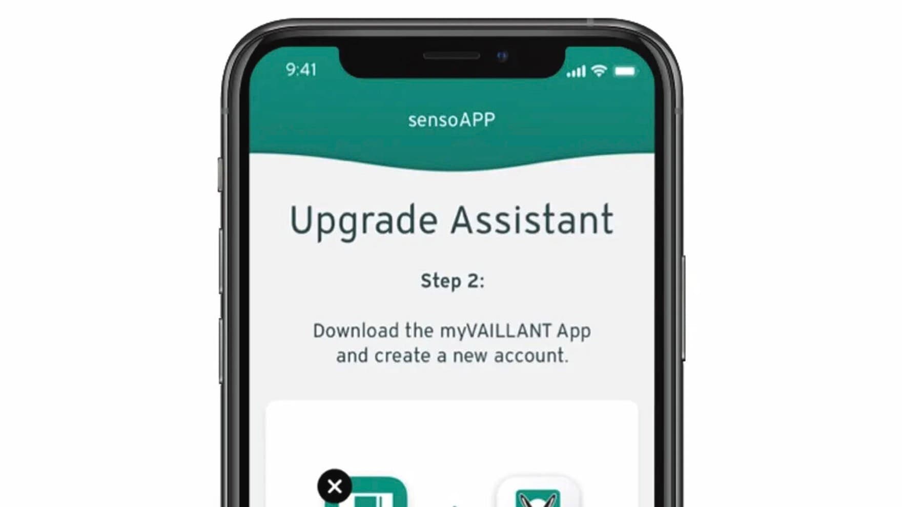 Næste step som er at hente myVaillant-appen