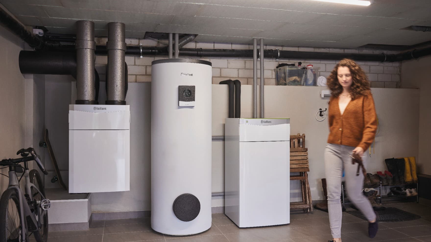 Varmepumpesystem i et bryggers