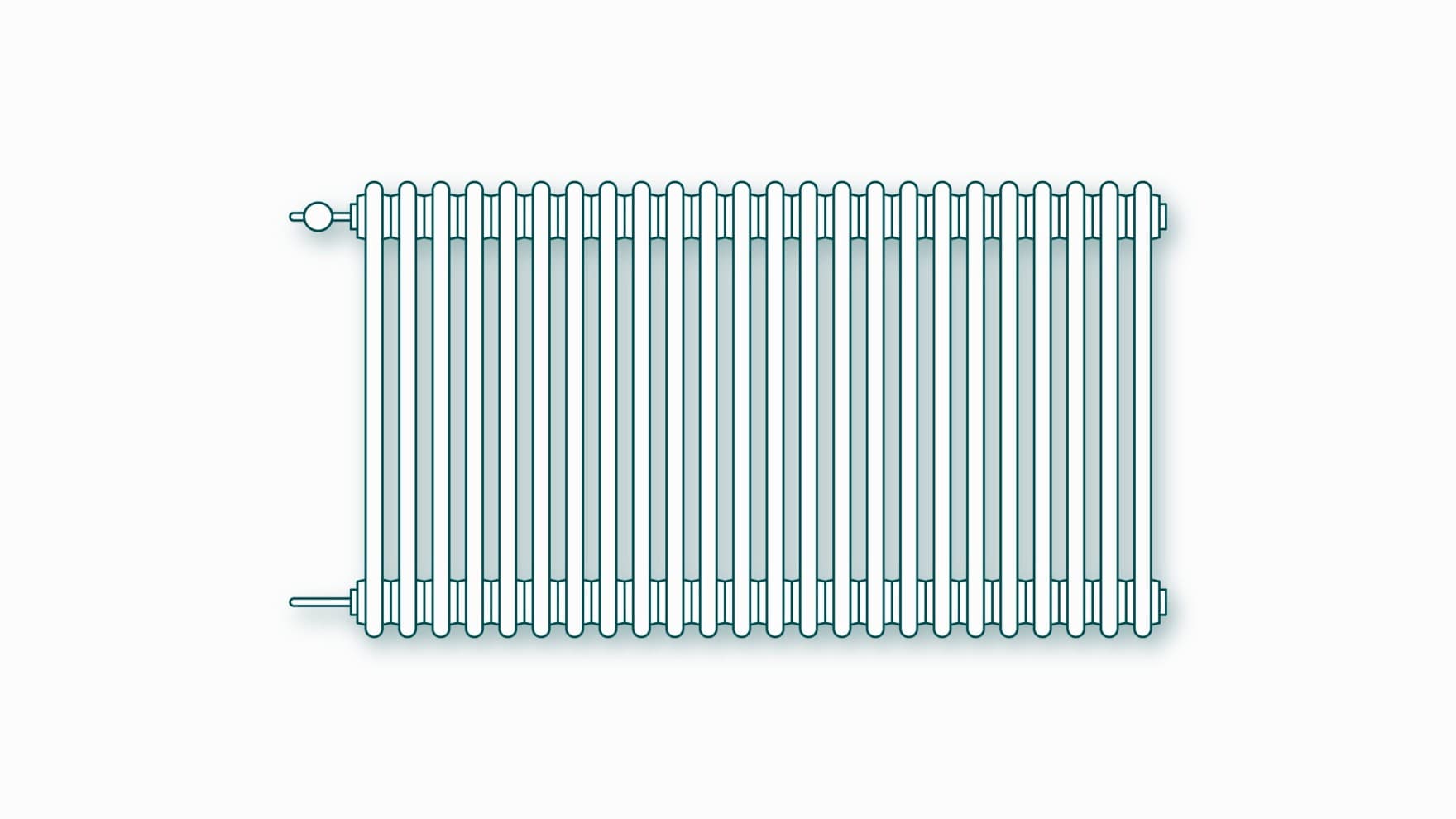 Kladde af en radiator i støbejern