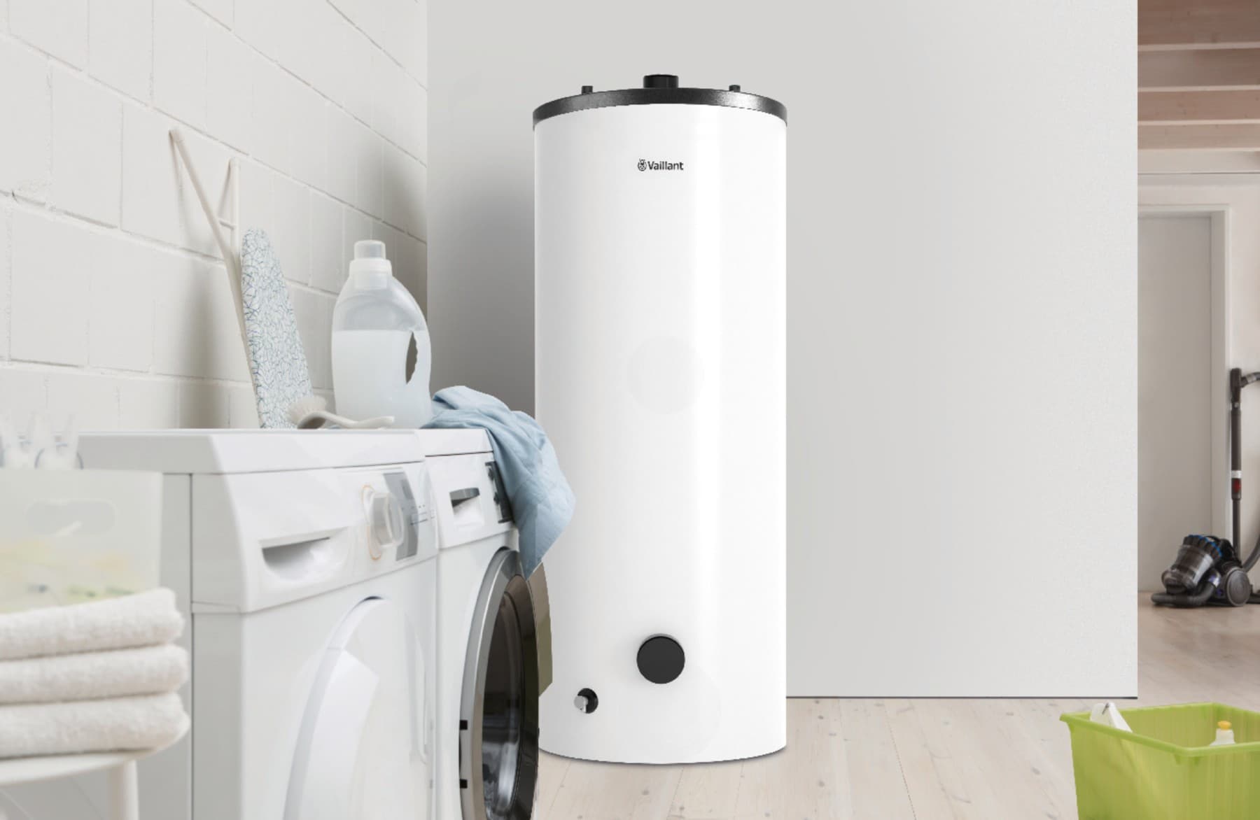 Vaillant-opbevaring i et bryggers