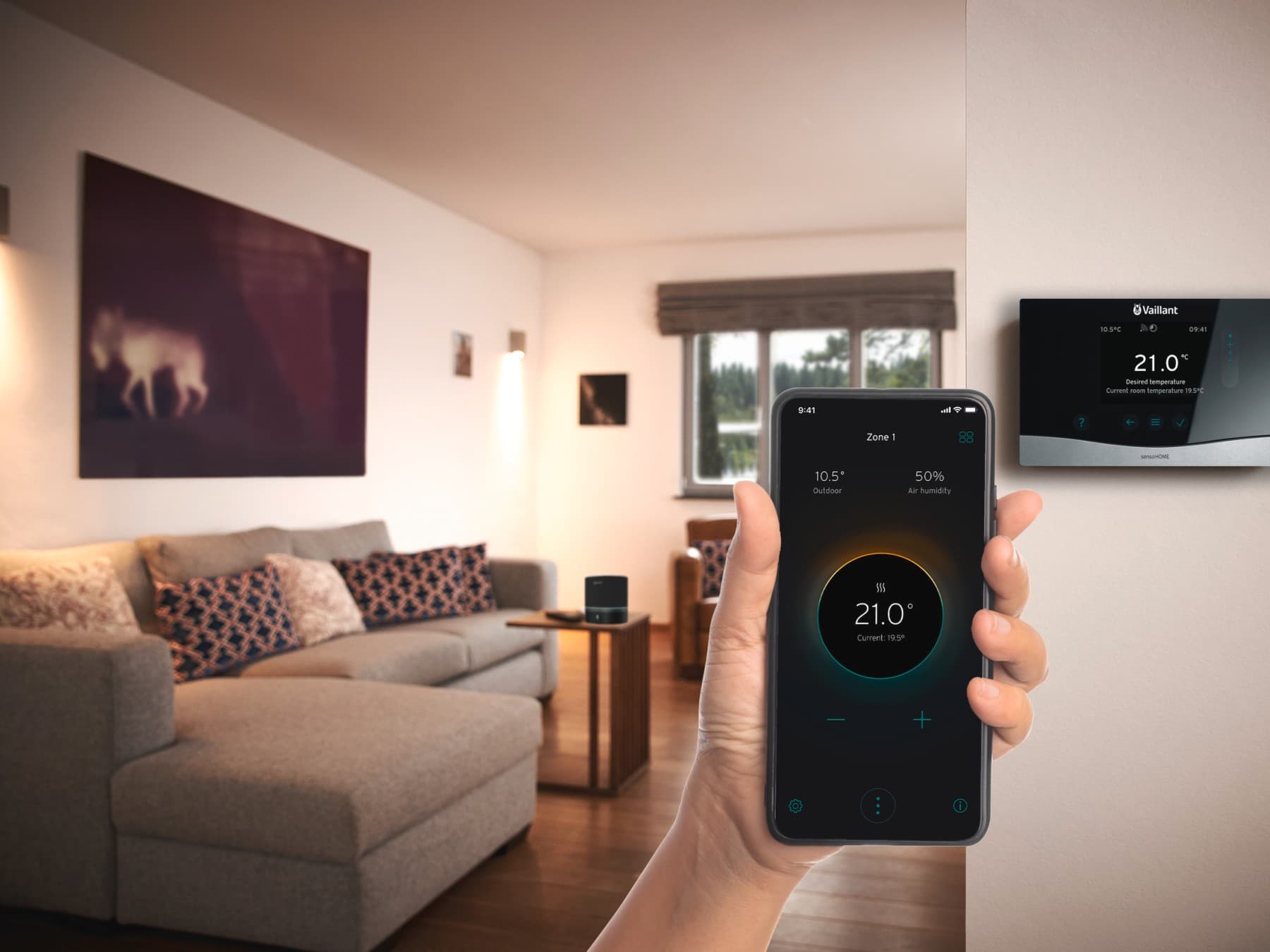 Smartphone med myVAILLANT appen